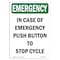 Signmission Safety Sign, OSHA EMERGENCY, 14" Height, Rigid Plastic, In Case Of Push Button, Portrait OS-EM-P-1014-V-10512 - alternate 1